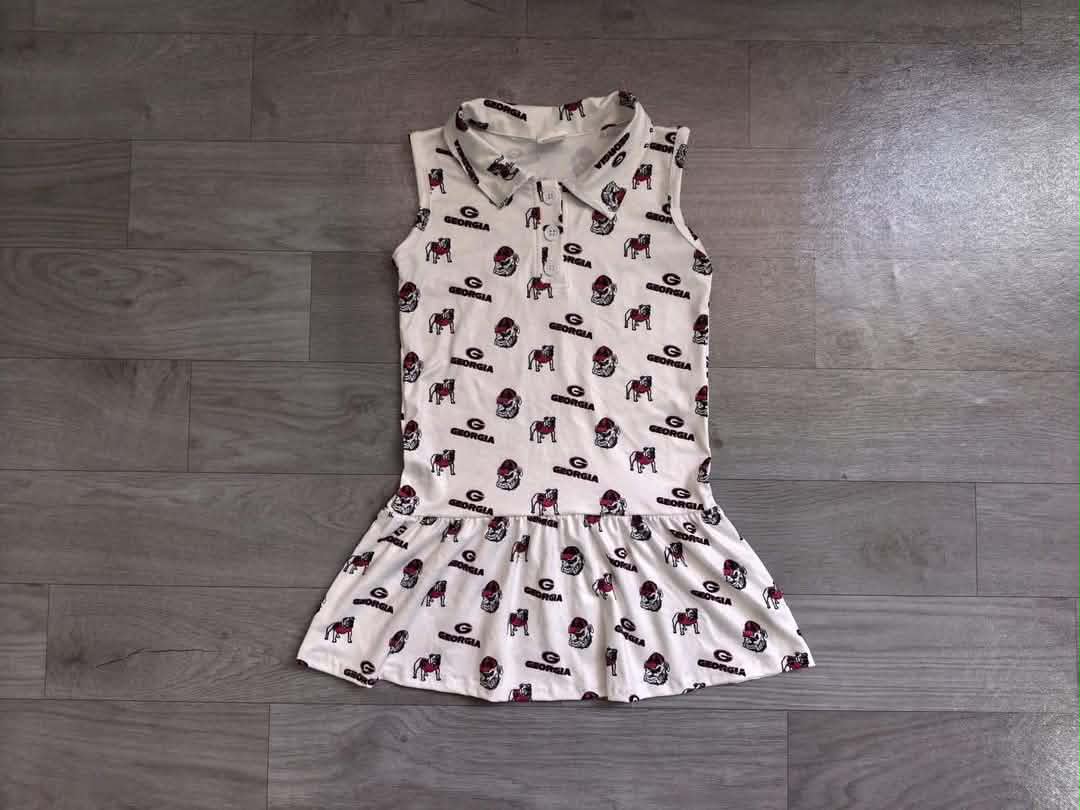 (Custom Design Preorder MOQ 5) Girls Sport Team G Sleeveless Dress