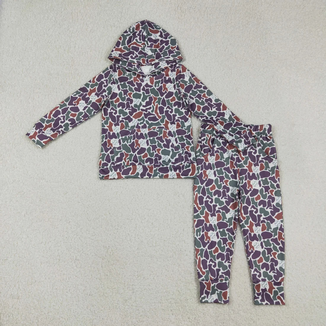 Baby Boys Southern Camo Baseball Hoodie Pocket Jogger Outfit
