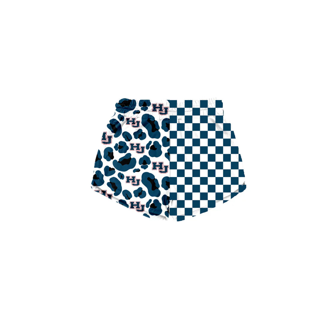 (Custom Preorder MOQ 5) Baby Girls Green Checked Leopard HJ Team Shorts Bottom