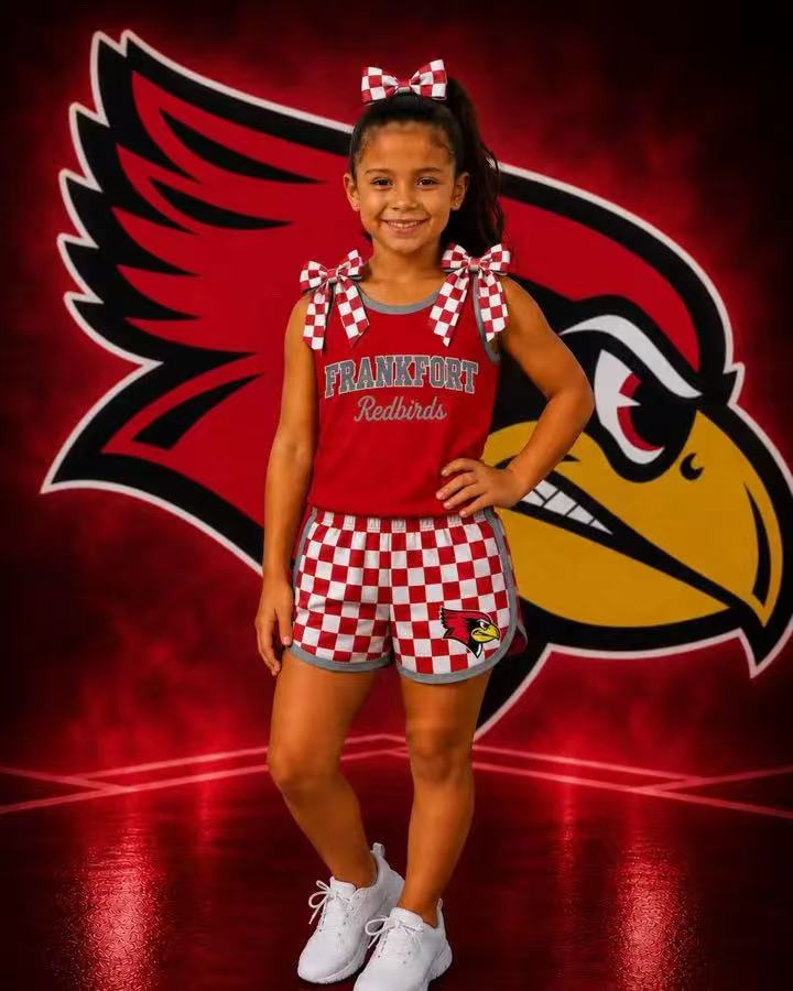 Preorder (moq 5) Baby Girls Frankfort Sleeveless Top With Checked Short Team Clothes Sets
