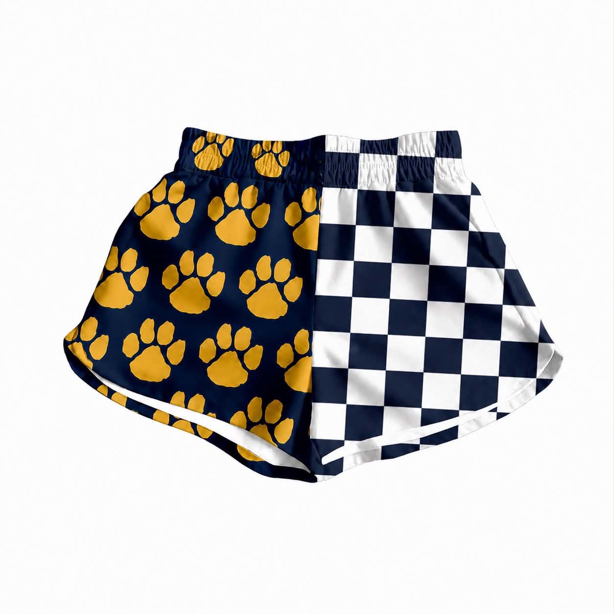 (Custom Design Preorder MOQ 5) Teams Paw Checked Print Girls & Women Sports Bottom Shorts