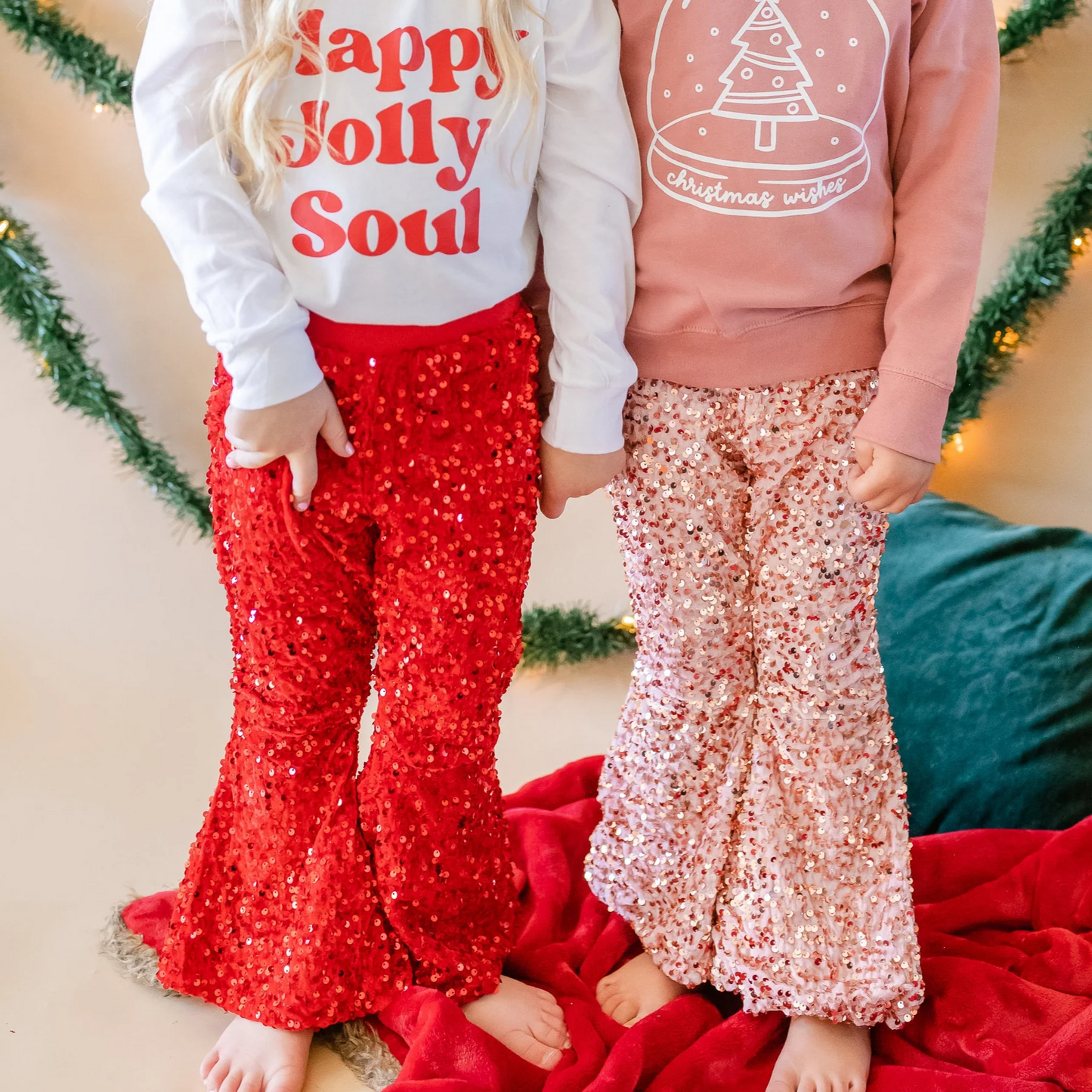 Sequined bell bottom pants E2-28