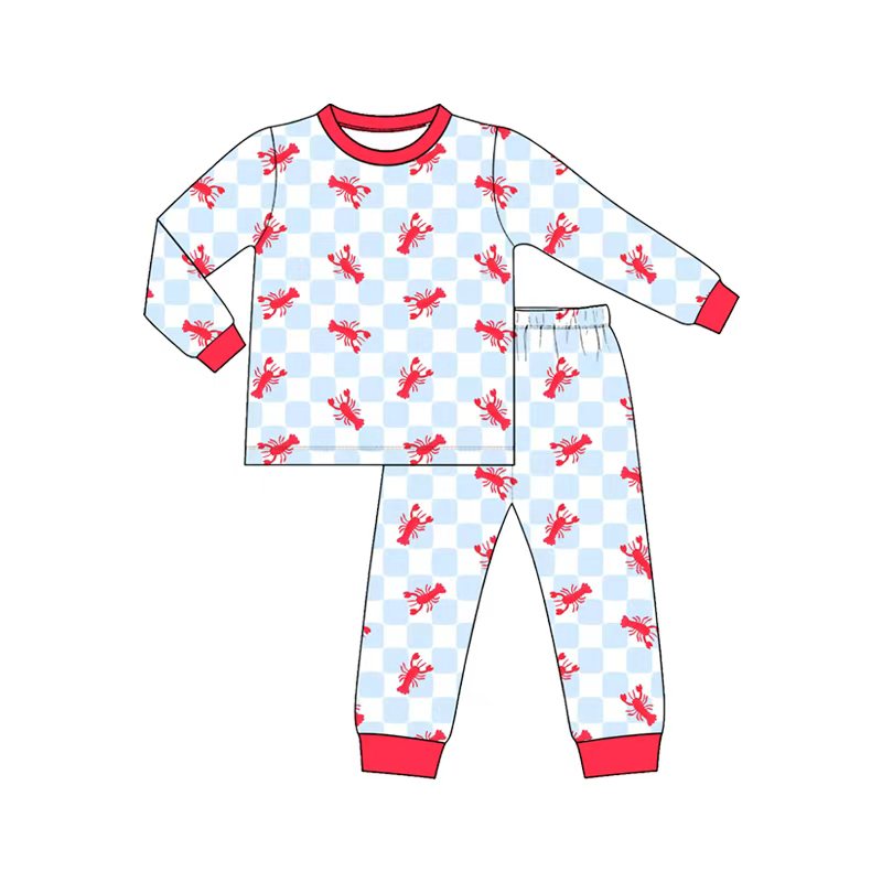 9.18 BLP1625 Preorder Baby Boys Crawfish Long Sleeve Pajama Set