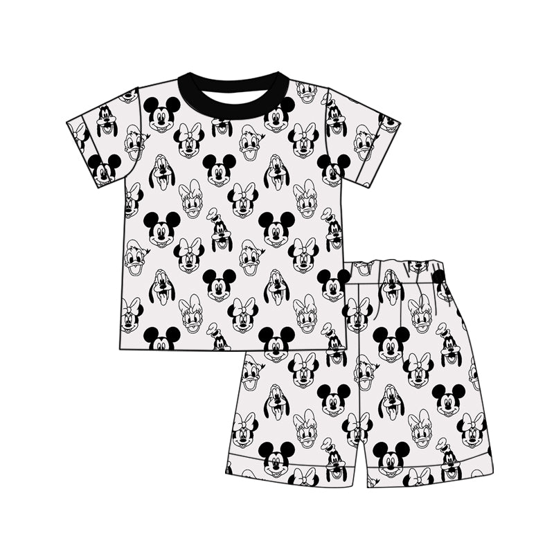 (Custom Design Preorder MOQ 5) Cartoon Mouse Shorts Baby Boys Summer Outfits