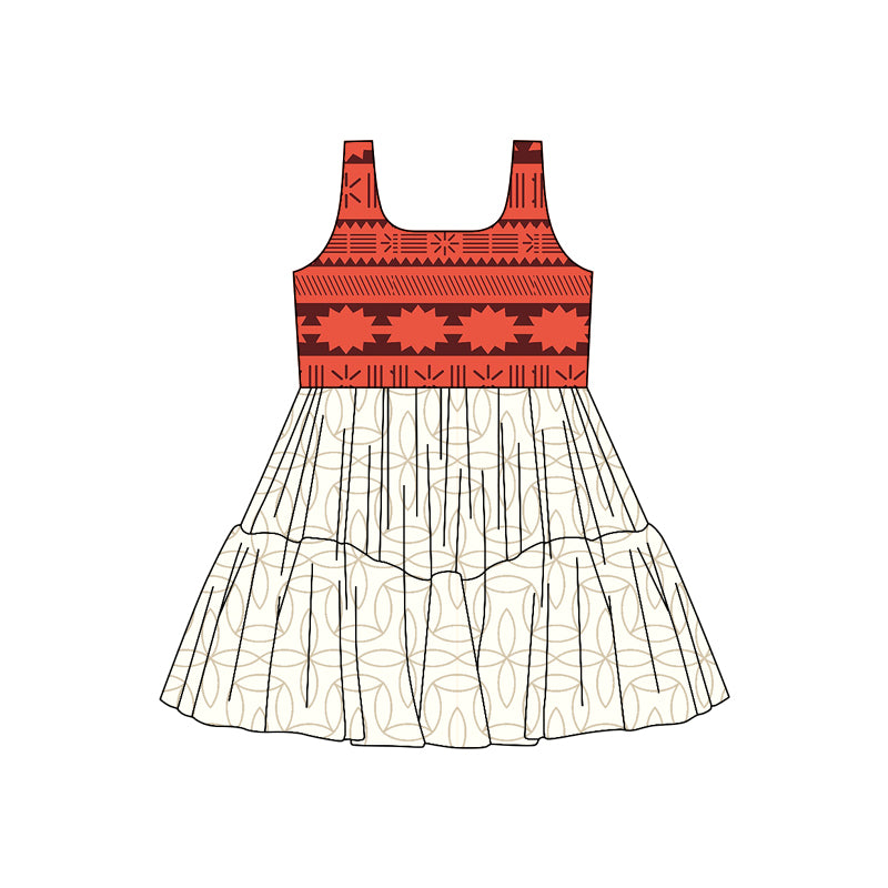 (Custom Design Preorder MOQ 5) Cartoon Princess Girls Sleeveless Dress