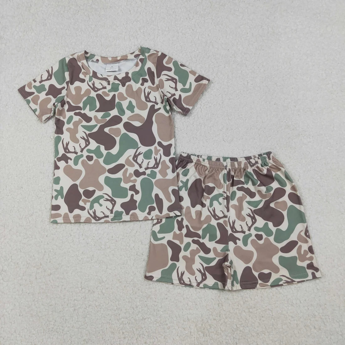 Sibling Baby Boys Hunting Deer Camo Pajama Set Zipper Romper Hoodie Top