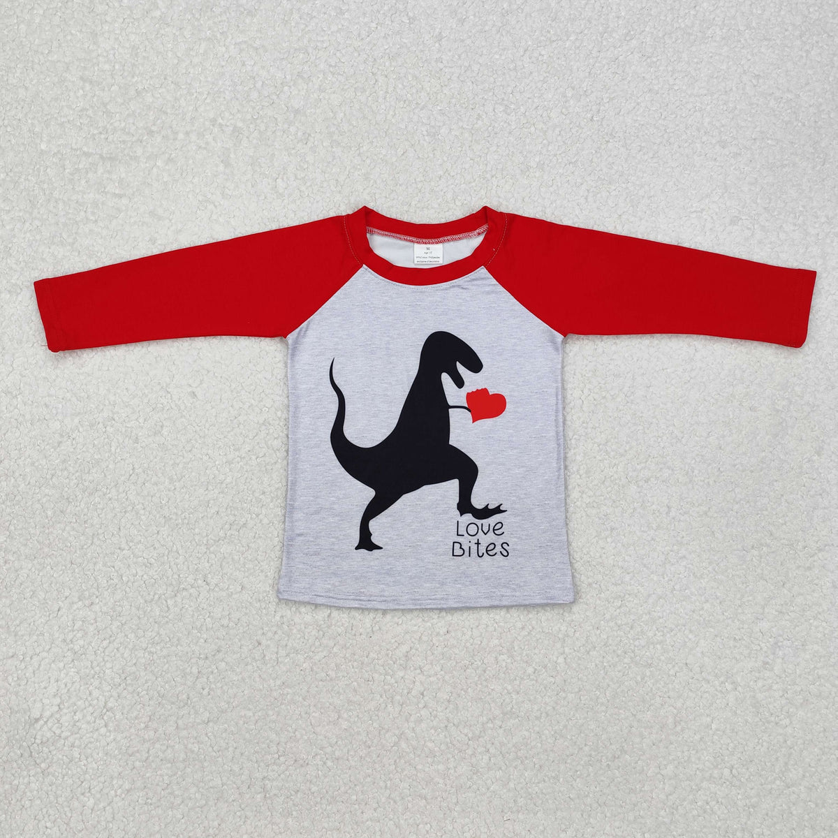 Boys long sleeve dinosaur Valentine's Day shirts 6 B12-7