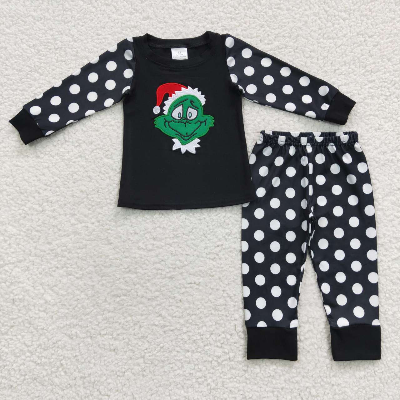 (Promotion)Black dots Christmas frog embroidery pajamas 6 B13-17