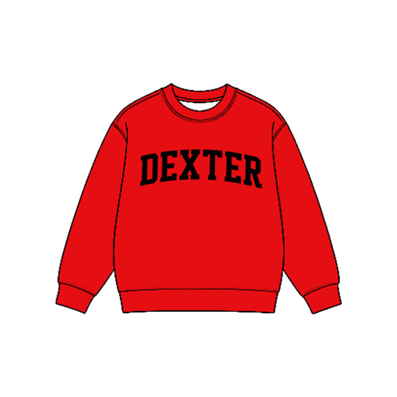 (Custom Design Preorder MOQ 5) Teams Dexter Red Print Kids & Adult Long Sleeve Tee Shirts Top
