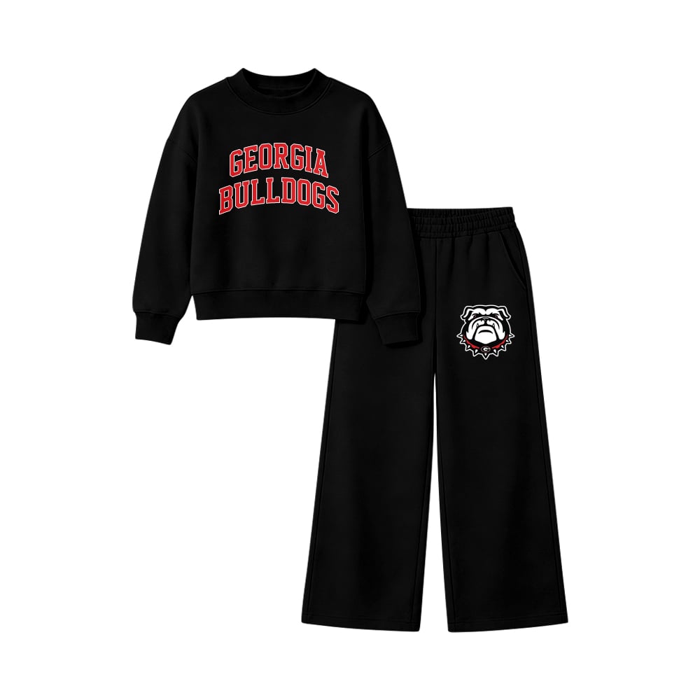 (Custom Design Preorder MOQ 5) Teams Georgia Black Long Sleeve top with Pants Outfit