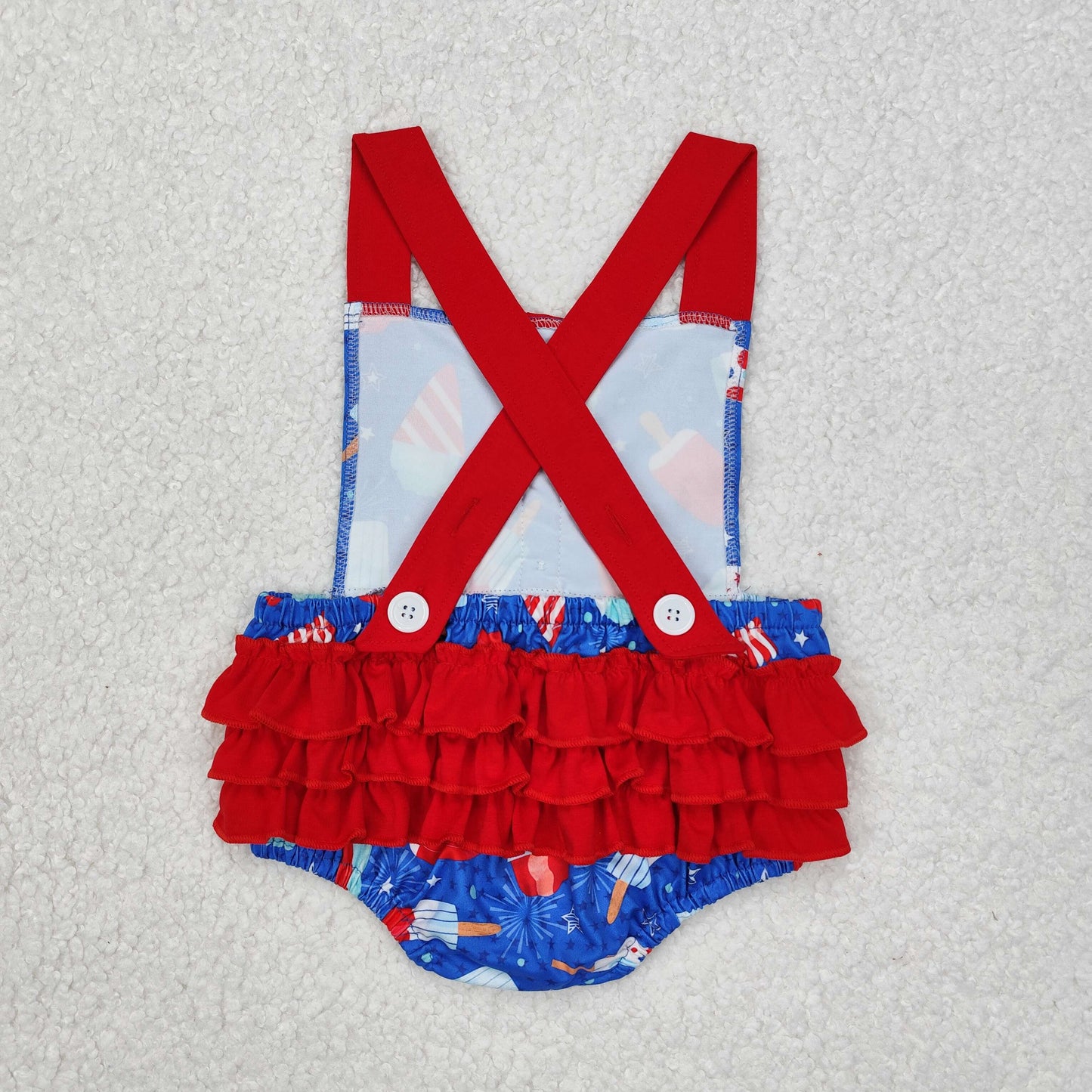 Baby girls popsicle july 4th bubble romper SR0015