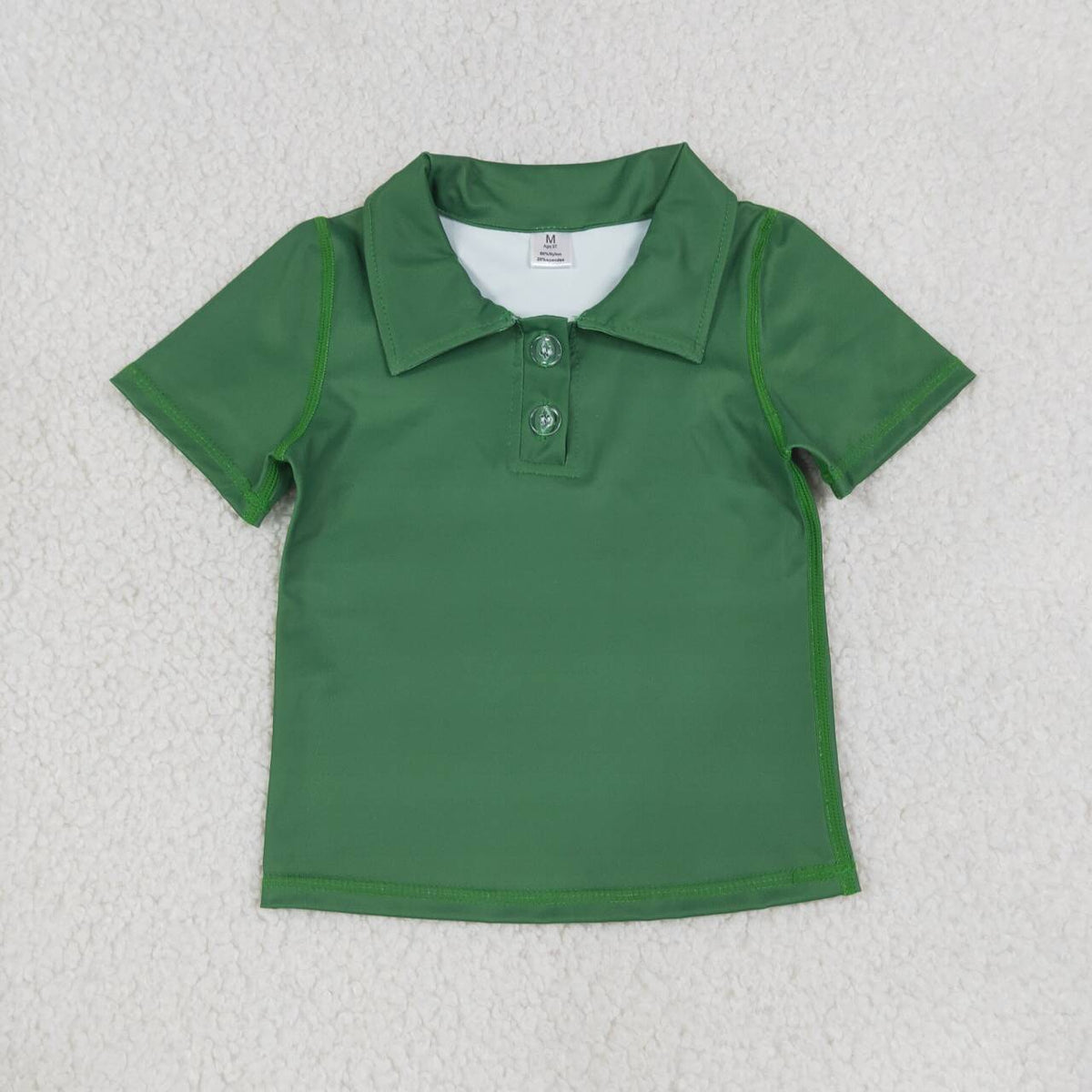 GT1727 Green Active Kids Girls Short Sleeve Yoga Polo Tee Shirts Top
