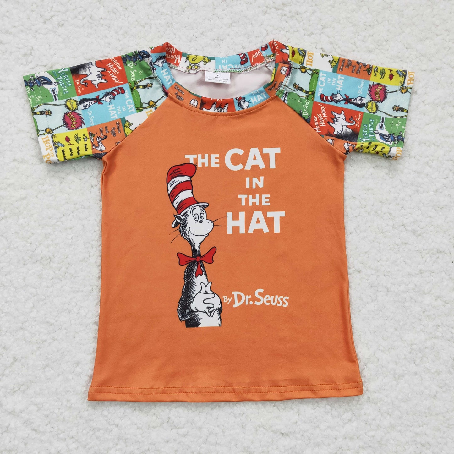 A2-11 Dr.Reading Orange Print Boys Short Sleeve Tee Shirts Top