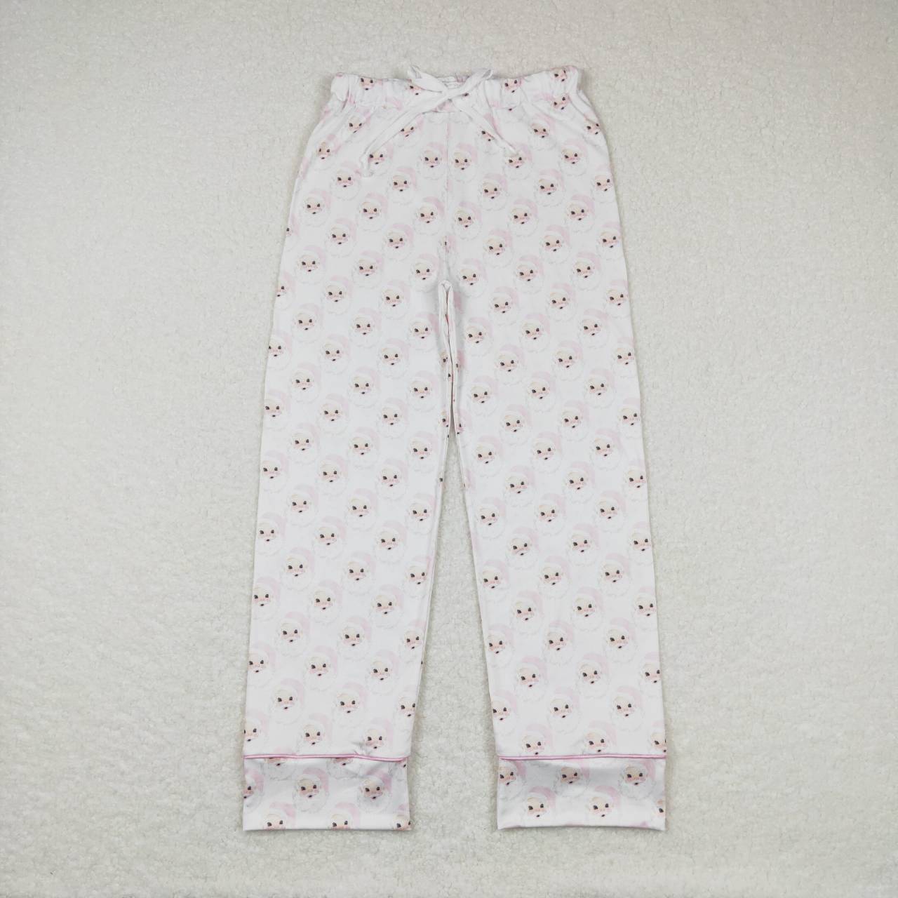 P0269 Adult Santa Pink Print Woman Christmas Bottom Pajamas Pants