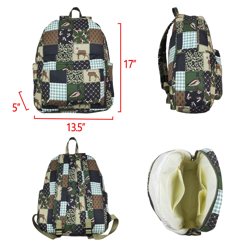 BA0199 Camo Animals Checkered Print Kids Backpack Hunting Bags