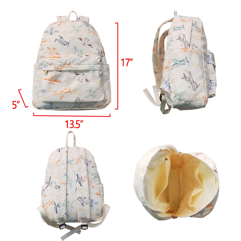 BA0220 Baby Kids Girls Airplane Backpack Zip Back Bags