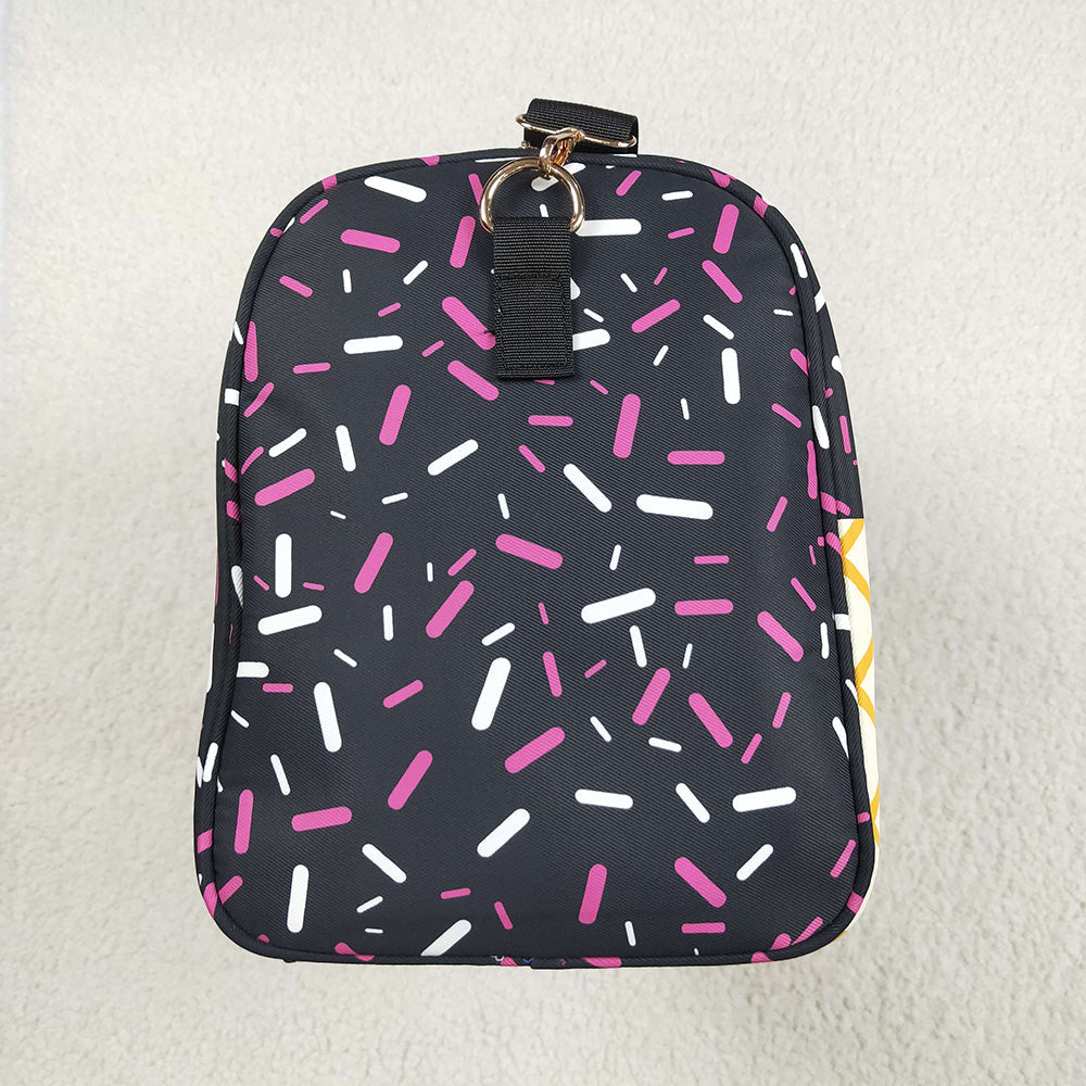 Black Ice Cream Drip Zipper Gym Bags