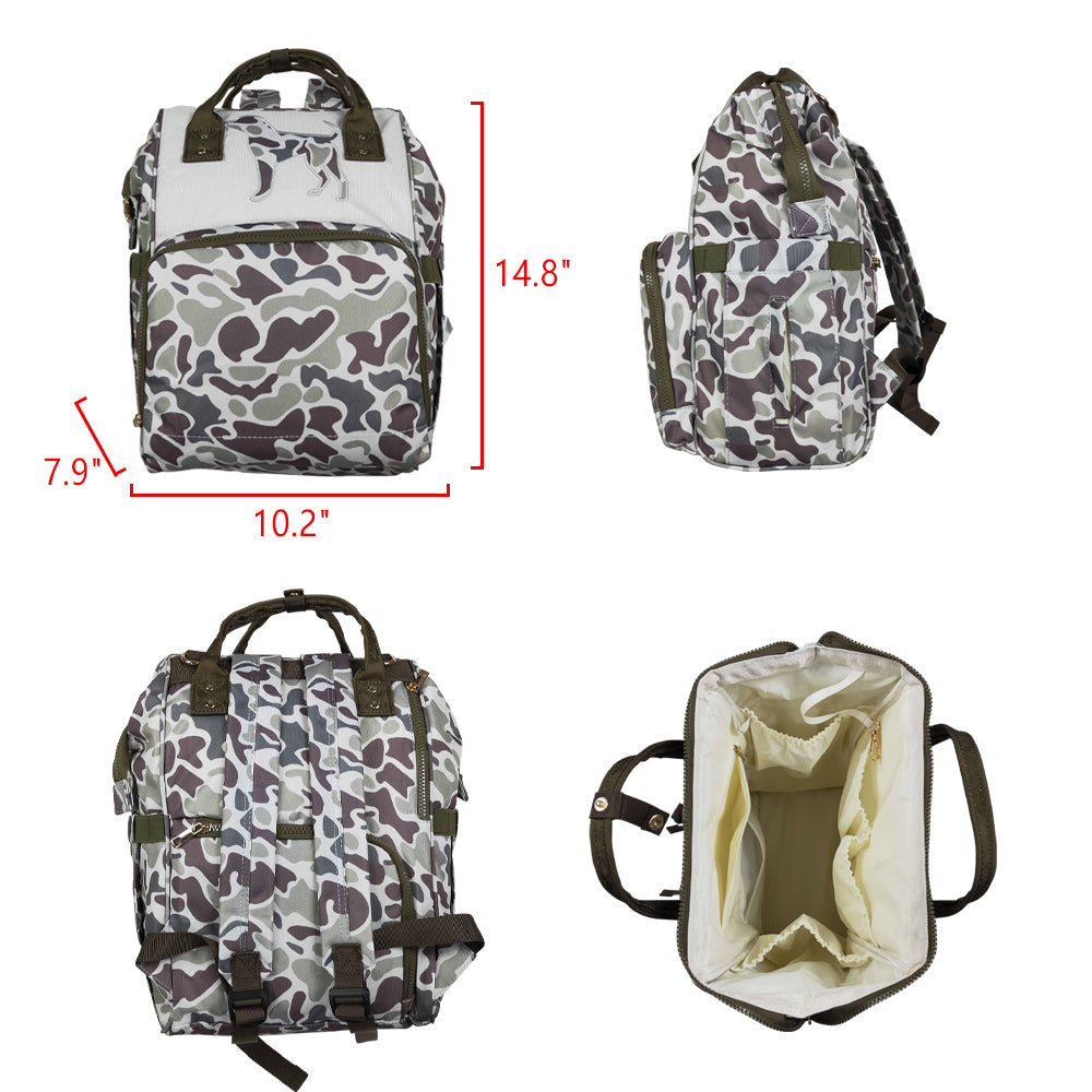 BA0403 Dog Embroidery Camo Hunting Print Adult Baby Diaper Bags