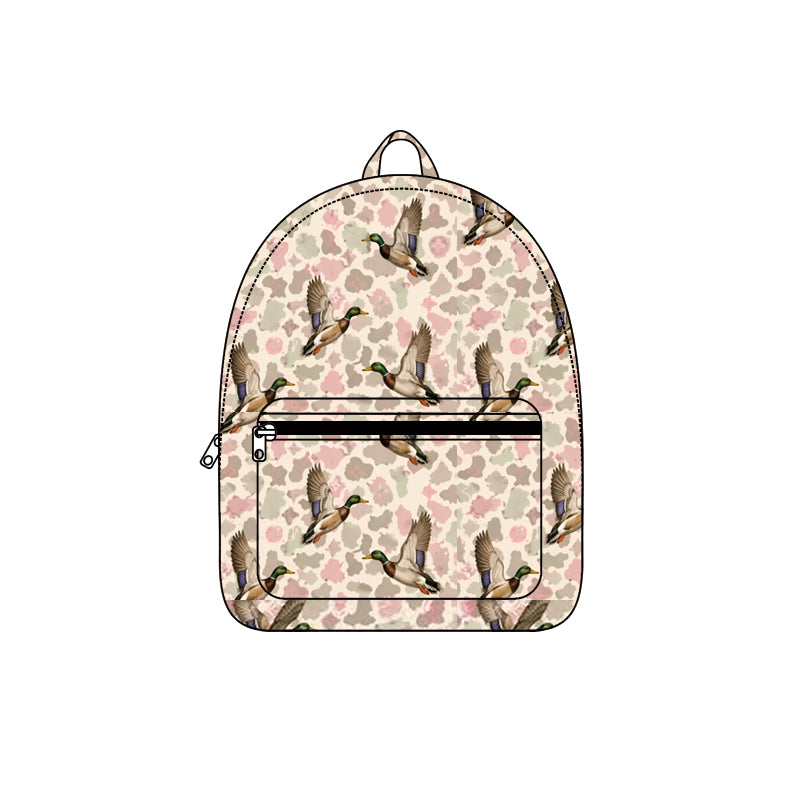 9.24 BA0458 Preorder Pink Camo Mallard Duck Print Kids Backpack Bags
