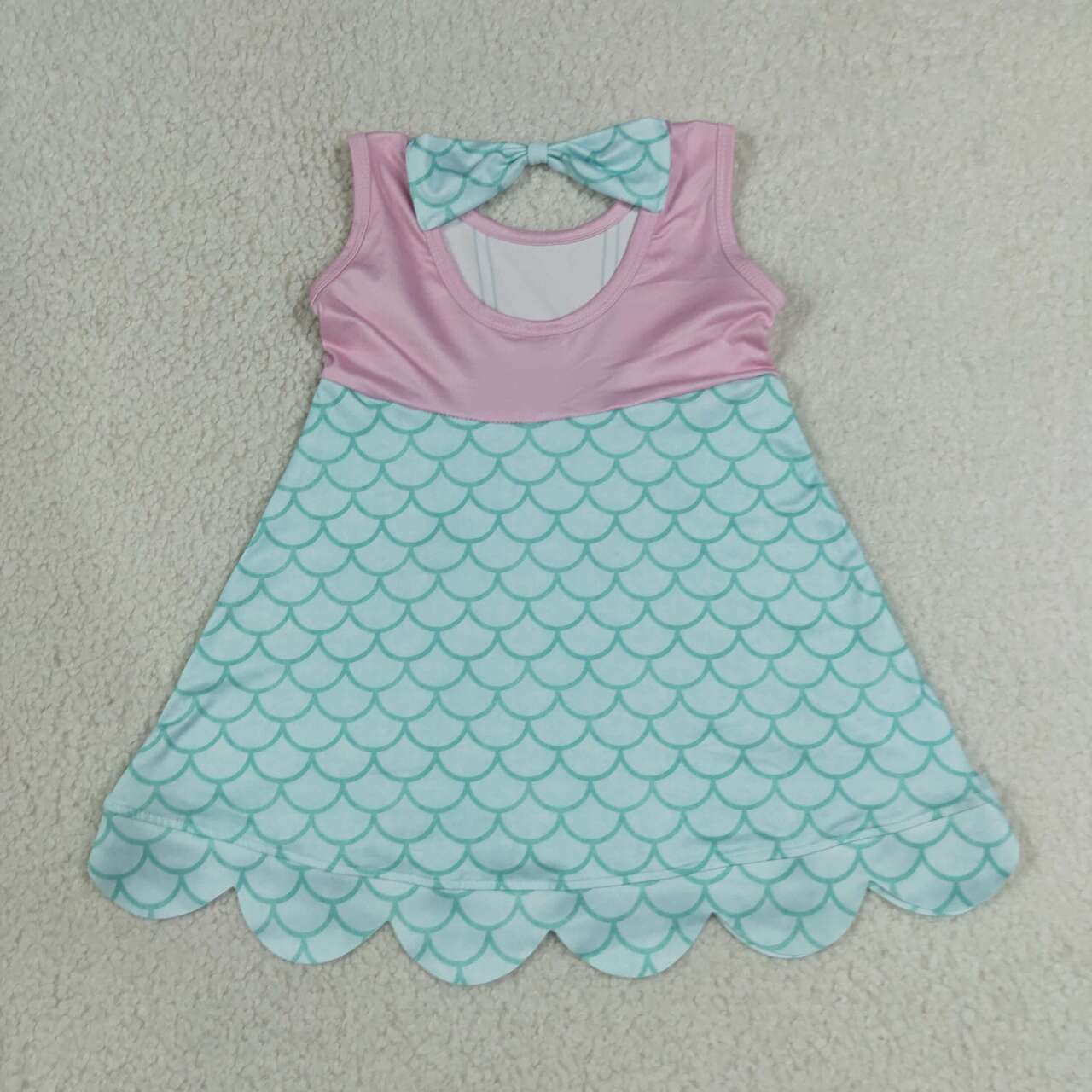 Baby Girls Mermaid Sleeveless Scalloped Dress