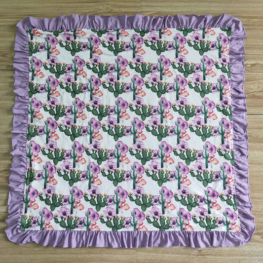 Purple flower print blanket BL0002