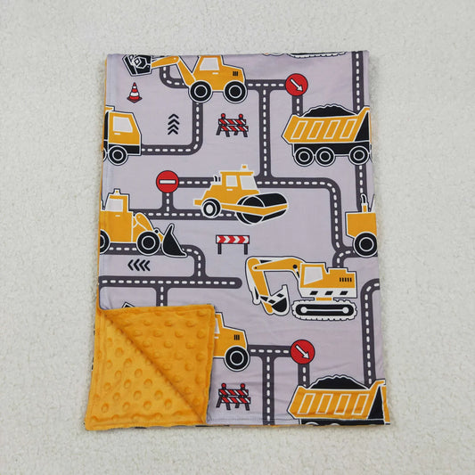 Baby Kids Excavators Tractors Minky Blankts