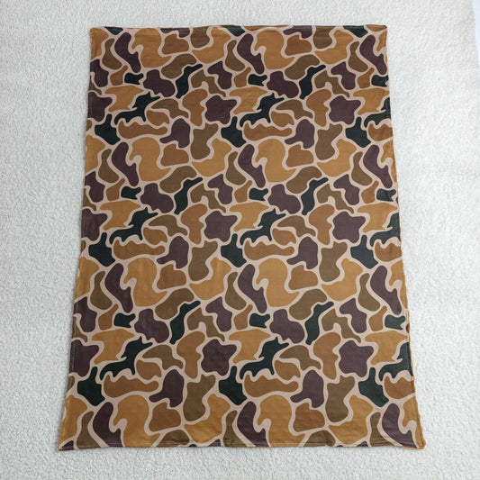 BL0231 Brown Camo Print Baby Blanket
