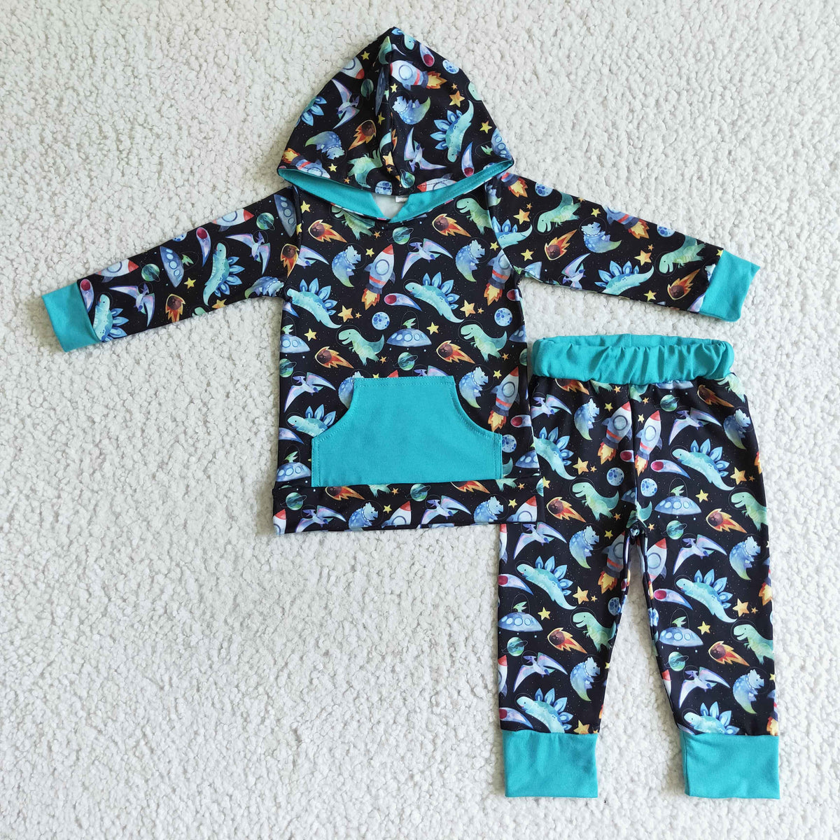 (Promotion)Boy's dinosaur design hooded outfits BLP0055