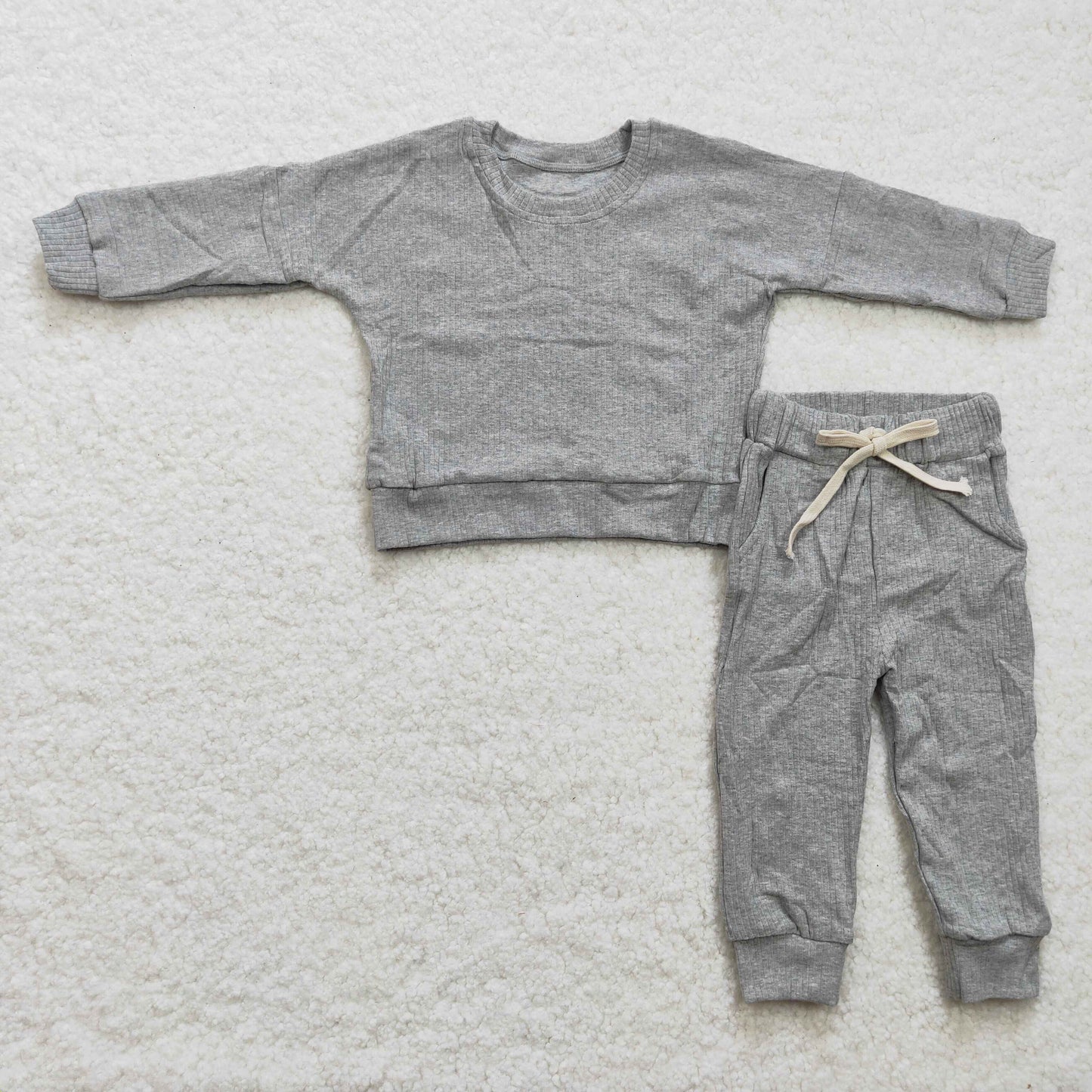 Boys gray cotton long sleeve outfits BLP0162