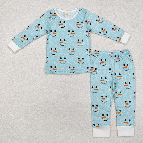 Baby Boys Snowman Blye Winter Long Sleeve Pajama Set