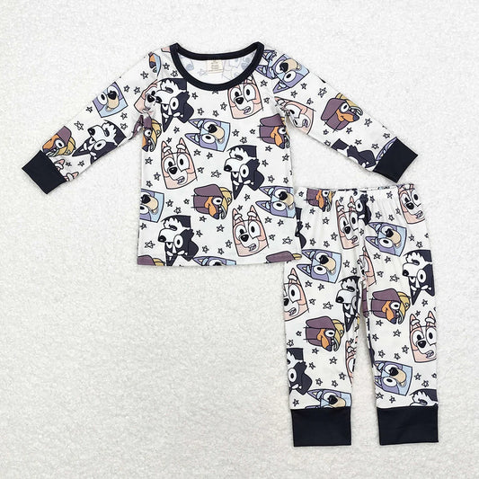 Baby Bamboo Halloween Dogs Sibling Rompers Pajamas Clothes Sets