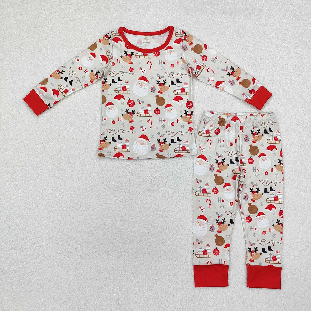 Sibling Girls Baby Boys Christmas Santa Deer Shirt Pants Pajamas