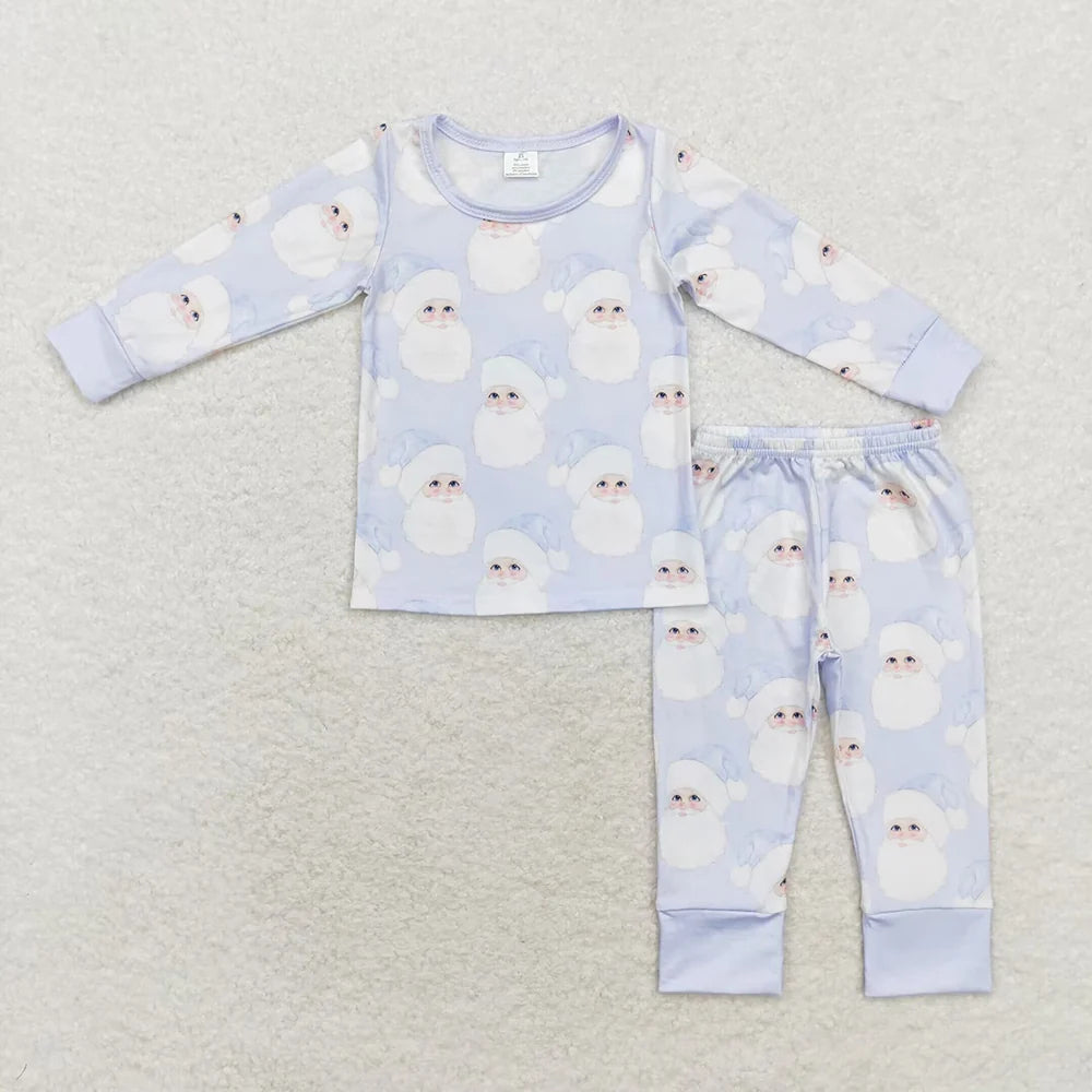 Sibling Baby Christmas Santa Bamboo Rompers Pajamas Clothes Sets