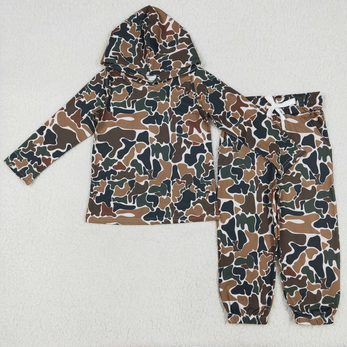 Sibling Toddler Boys Camo Hoodie Top Jogger Outfit
