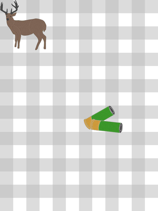 4.16 Toddler Boys Hunting Deer Green Long Sleeve Top with Gingham Pants Outfit Preorder