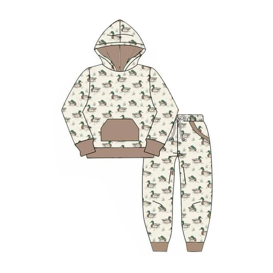 7.20 BLP1510 Preorder Duck Hoodie Top Pockets Pants Boys Fall Clothes Set