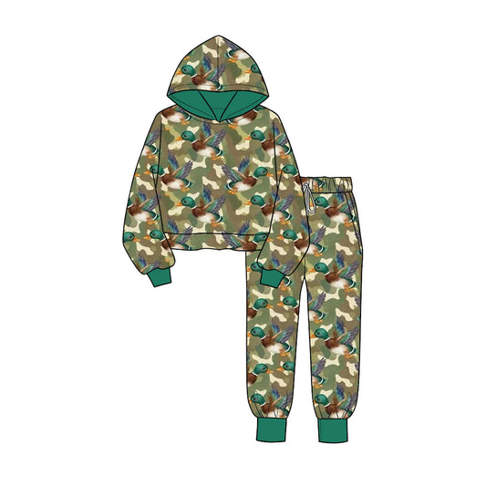 8.7 Preorder Kids Boys Mallard Duck Hoodie Top with Pants Outfit