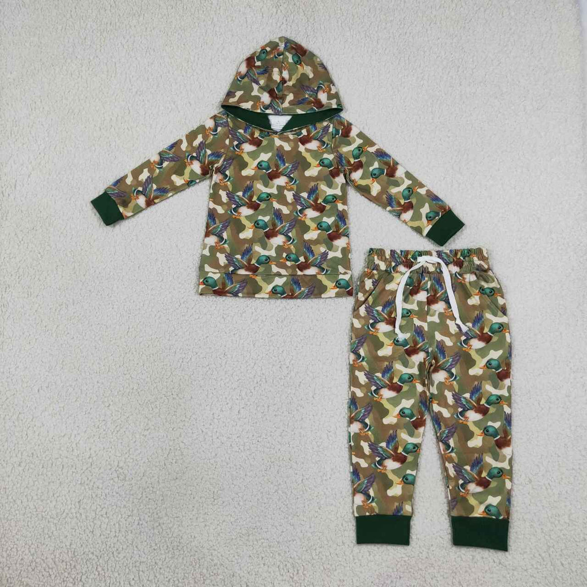 Kids Boys Mallard Duck Hoodie Top with Pants Outfit