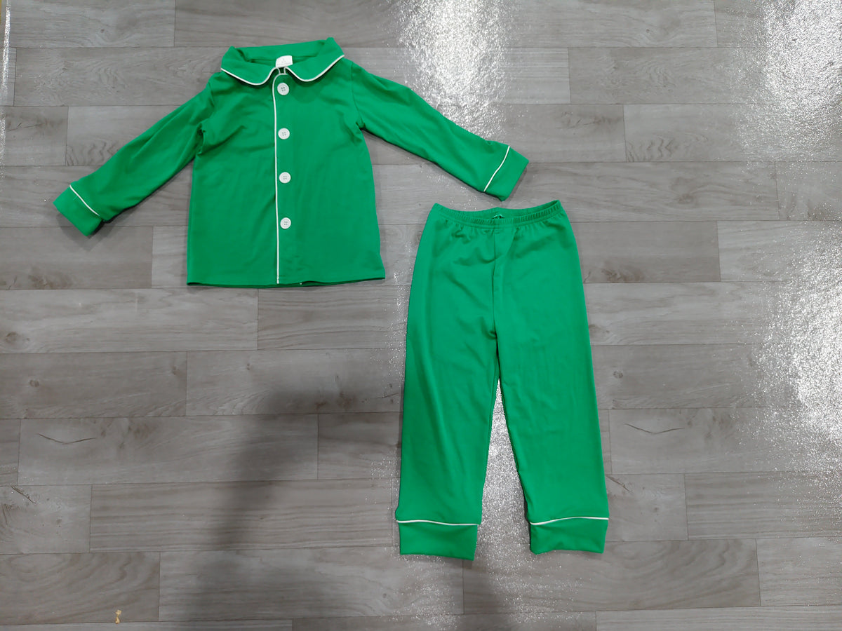 8.27 BLP1594 Kids Boys Green Cotton Pajama Set