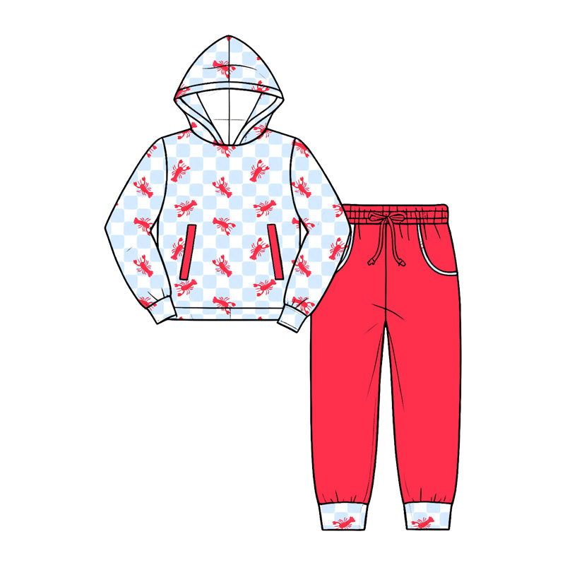 9.18 BLP1624 Preorder Kids Crawfish Print Hoodie Jogger Set