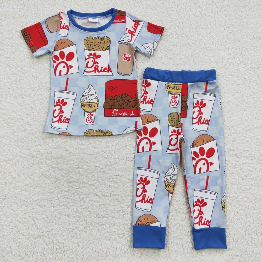 Sibling Baby Boys Chip Chciken Top Pants Pajama Set