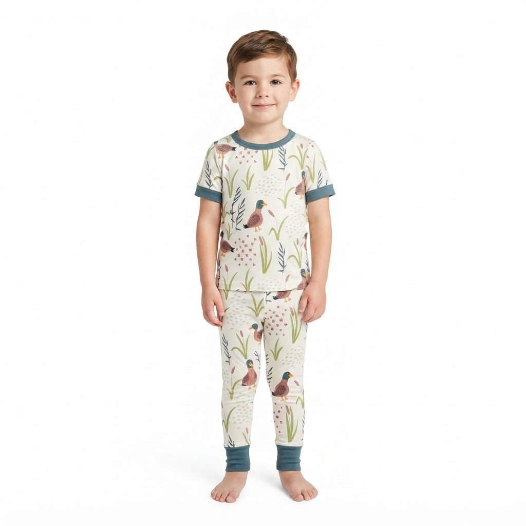 BSPO0519 Duck Print Boys Pajamas Clothes Set