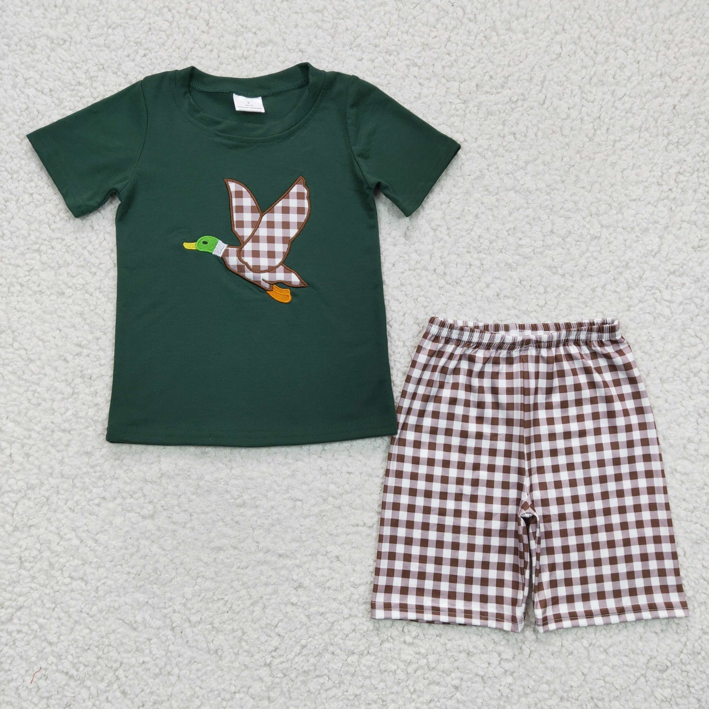 Boys mallard print Easter embroidery outfits BSSO0117