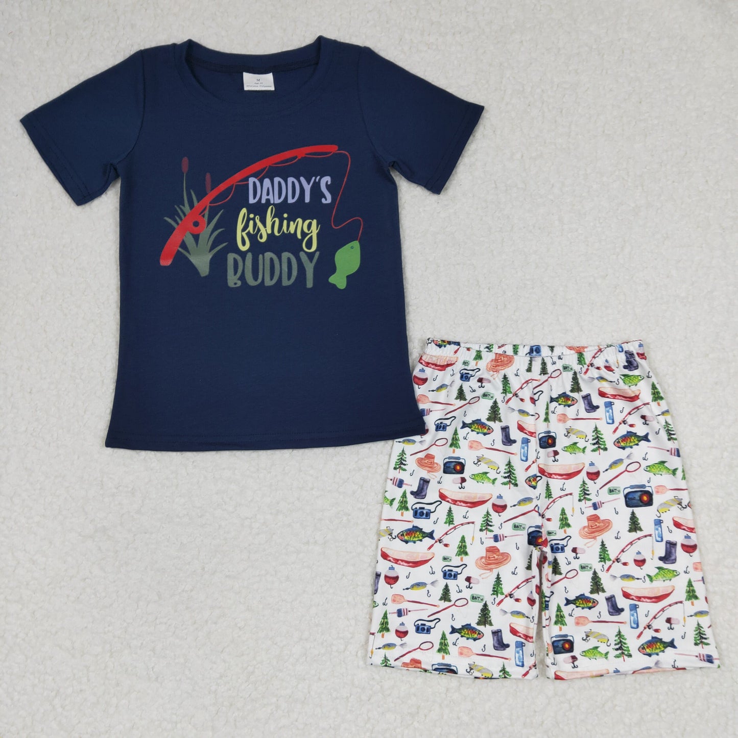 fishing vinyl navy Top Shorts Boys Summer outfits BSSO0152
