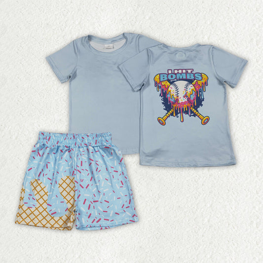 BSSO1951 BOMBS Baseball Tee & Sprinkles Shorts Set – Boys’