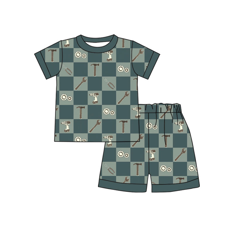 4.8 BSSO2024 Preorder Tool Plaid Shorts Boys Summer Clothes Set