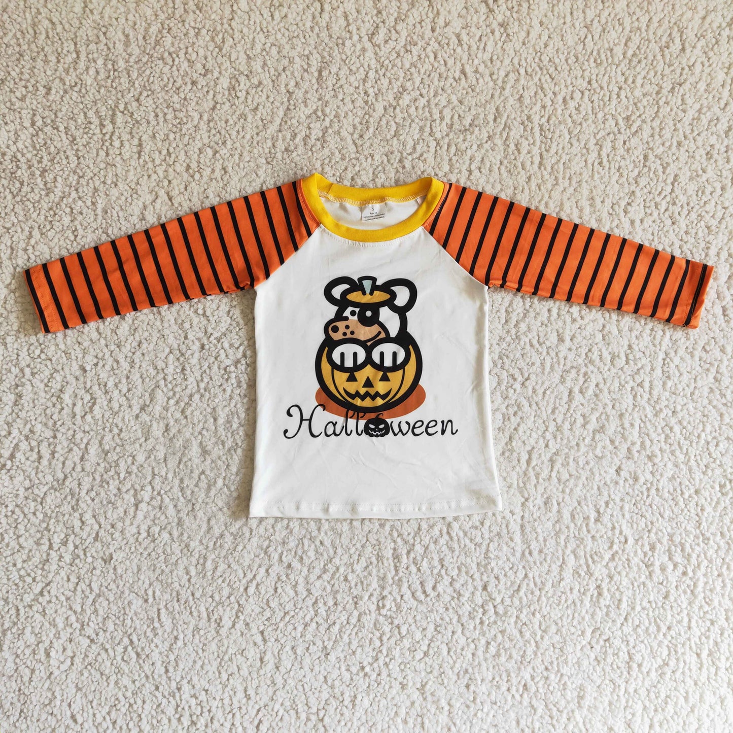 Boys Halloween cute dog and punpkin print top BT0054