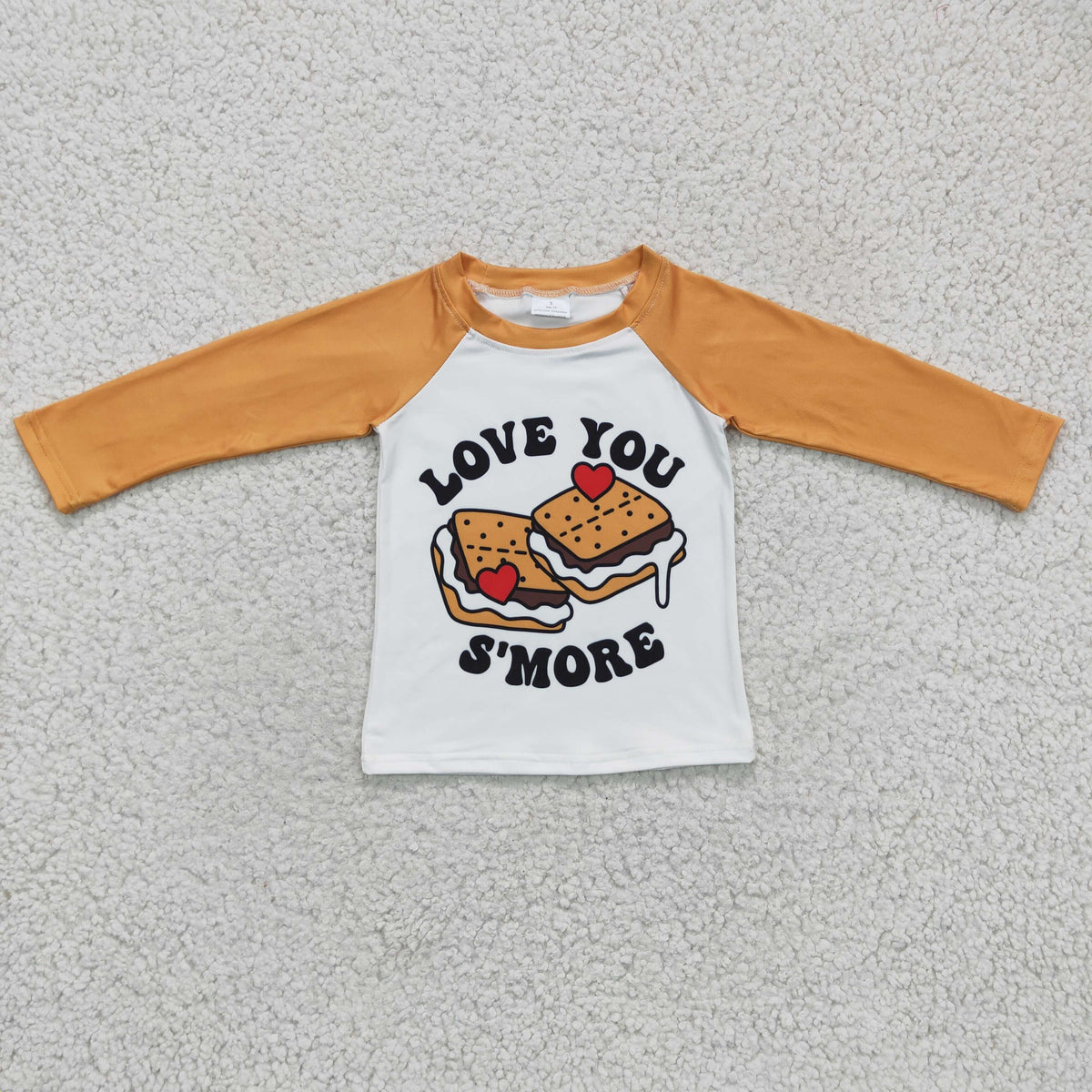 BT0123 LOVE YOU S'MORE Boys Valentine's Day Raglan Sleeve Top