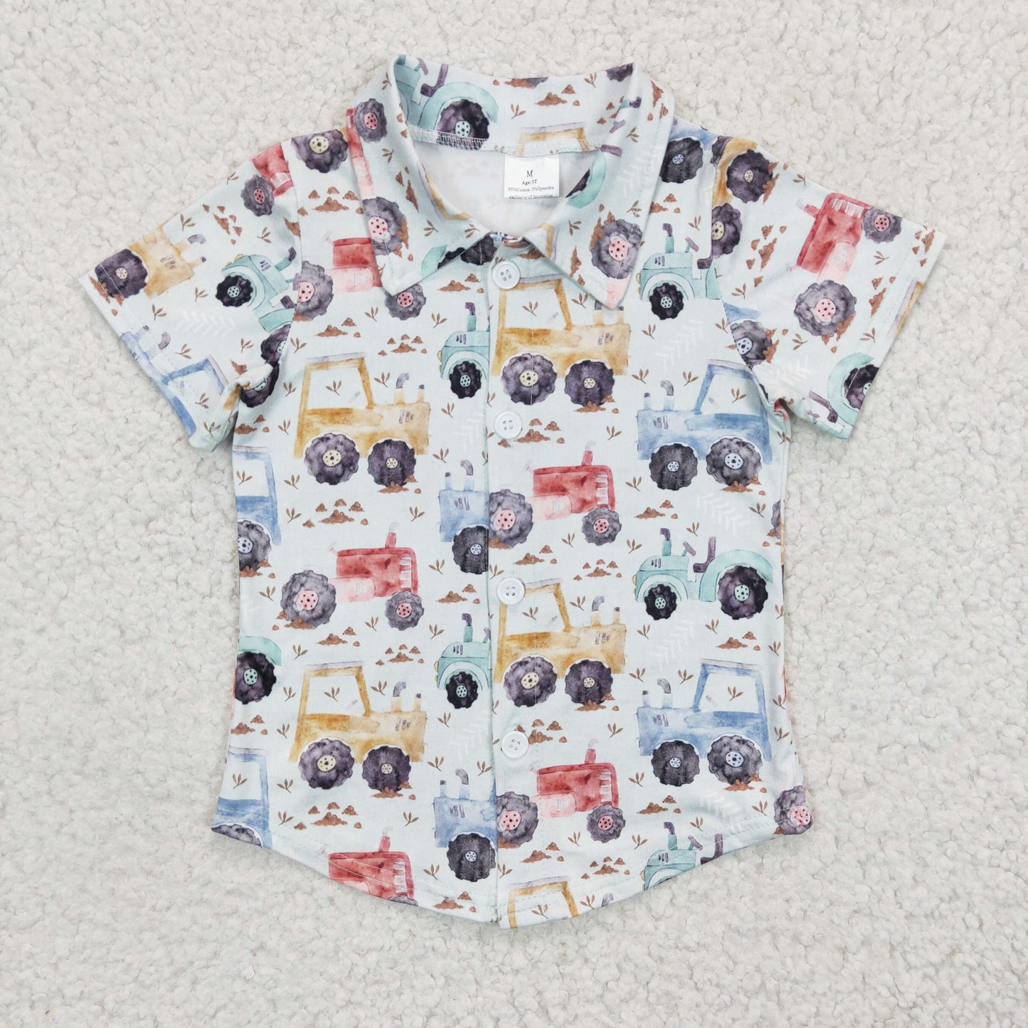 Boys tractor print button up shirts BT0137