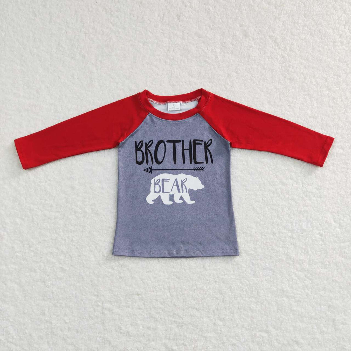 BT0449 BROTHER BEAR Print Boys Christmas Raglan Sleeve Tee Shirts Top